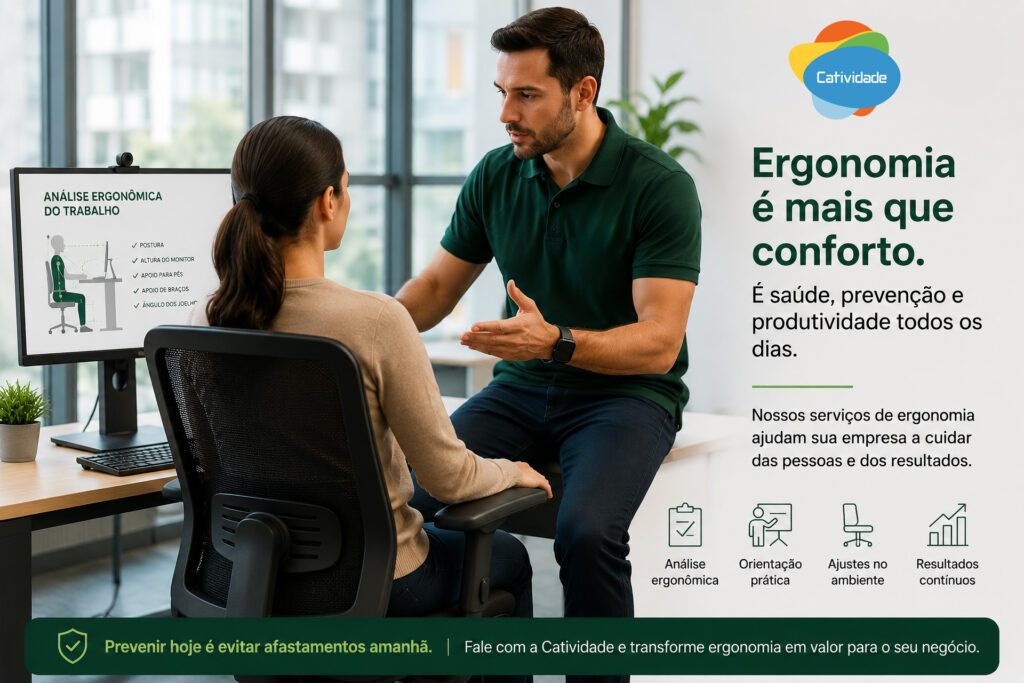 ergonomia aplicada para prevenir dores e afastamentos